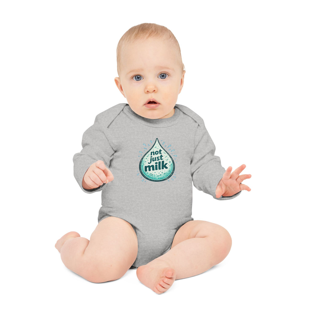 Organic Onesie - "Not Just Milk" Baby Long-Sleeve Organic Bodysuit