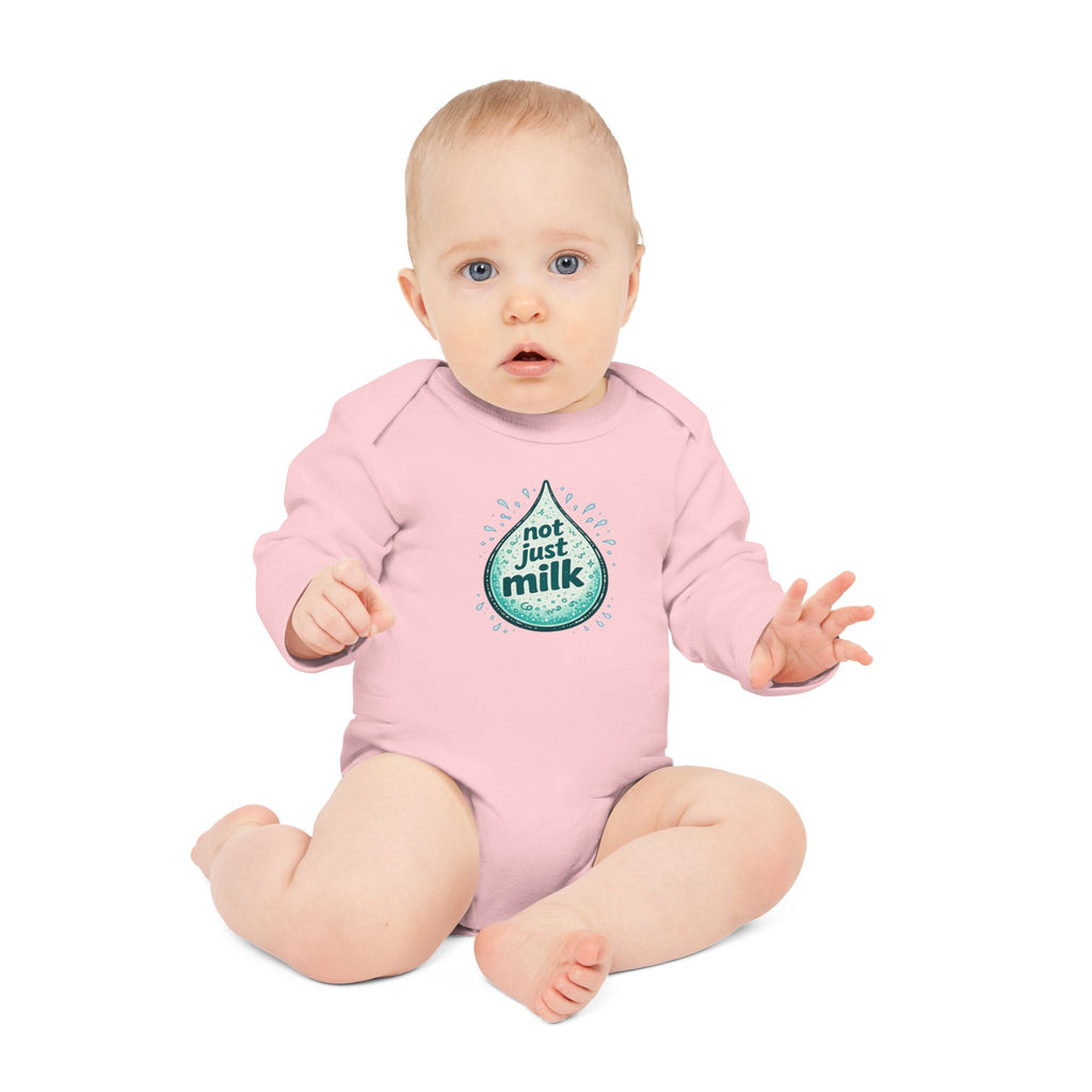 Organic Onesie - "Not Just Milk" Baby Long-Sleeve Organic Bodysuit