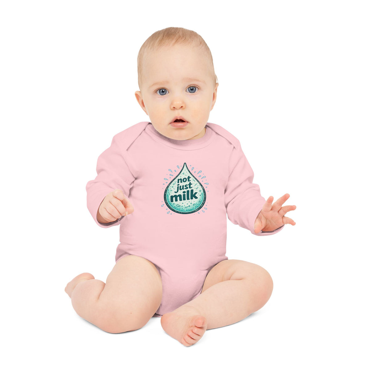Organic Onesie - "Not Just Milk" Baby Long-Sleeve Organic Bodysuit