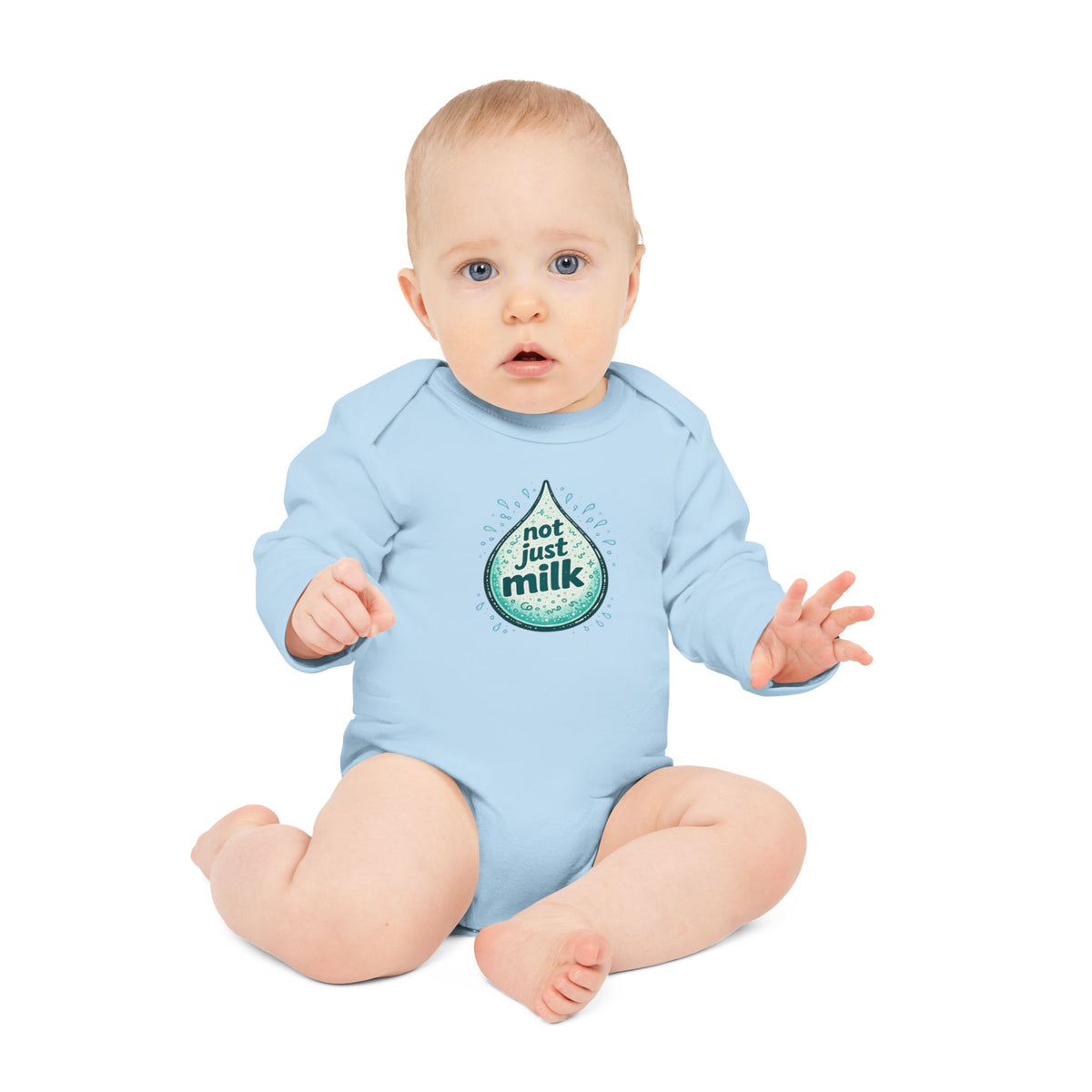 Organic Onesie - "Not Just Milk" Baby Long-Sleeve Organic Bodysuit