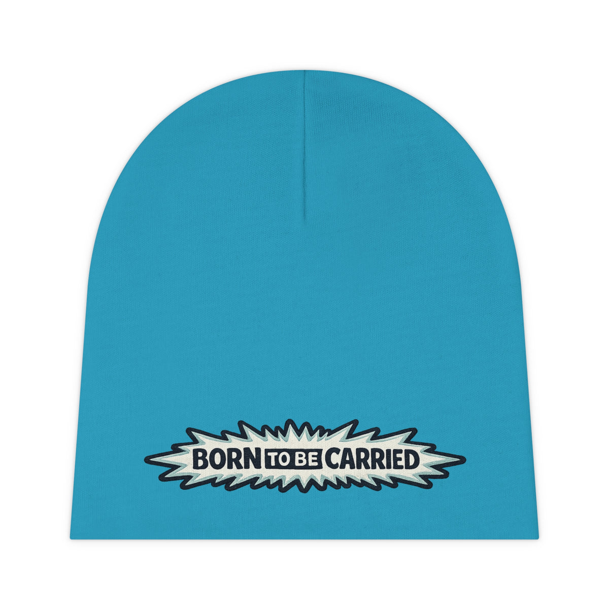 Baby Beanie — "Born to Be Carried" Newborn Knit Hat